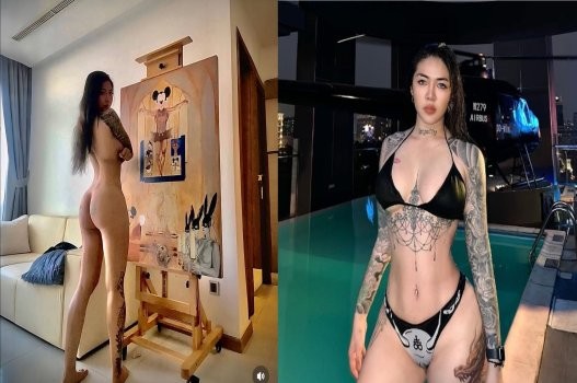 Chịch em Thủy Tạ bướm dâm xăm kín người
